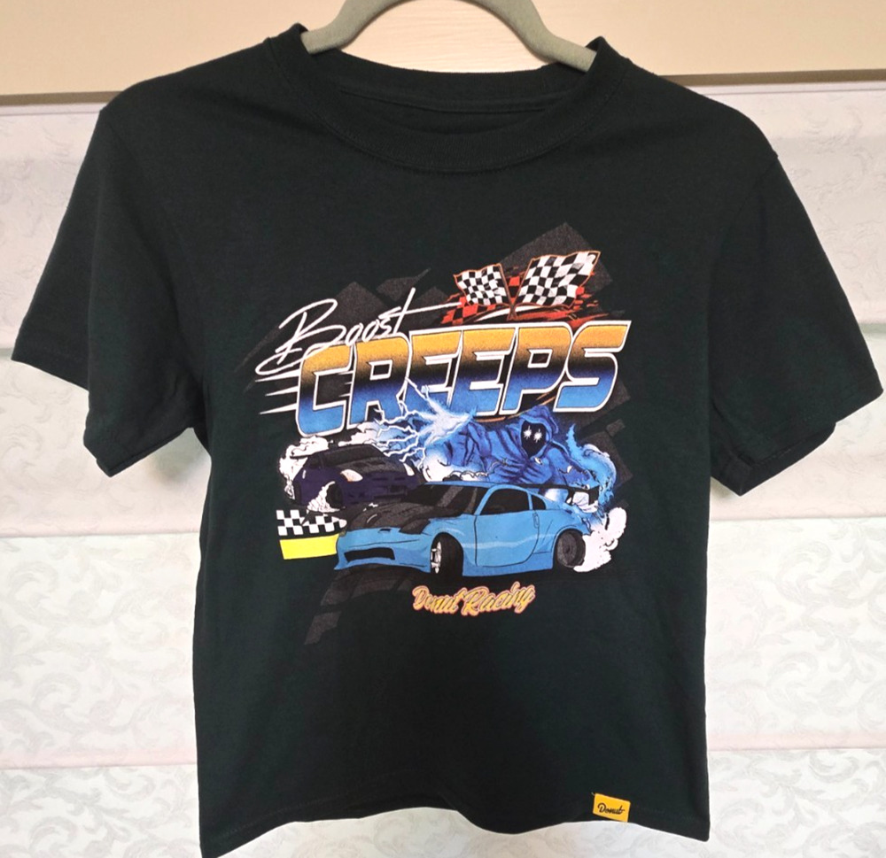 Donut Racing Shirt Size Medium Green Boost Creeps Graphic Car Tee NWOT Cotton
